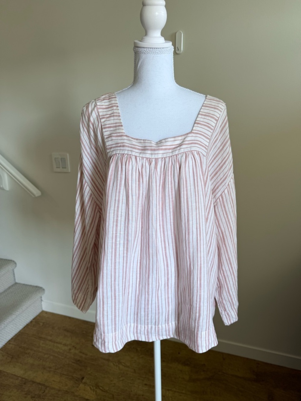 Rachel Zoe 100% Linen Popover Tunic  size XL Coastal Cowgirl Prairie Bohemian